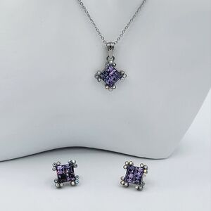 Vintage Butler Purple Necklace & Earrings #2293